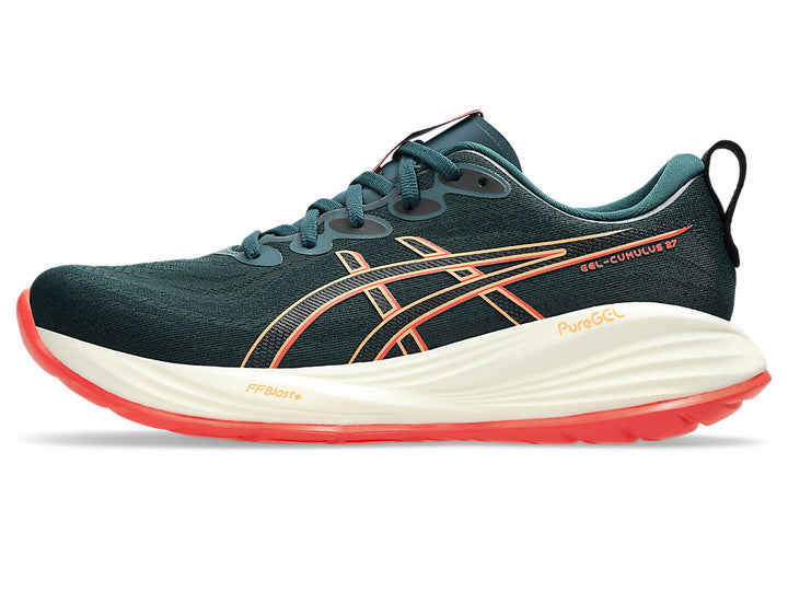 Men's Asics Gel-Cumulus 27 - Saxon Green/Coral Reef