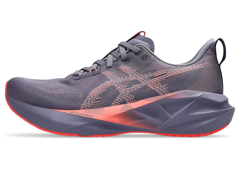 Men's Asics Novablast 5 - Greyish Purple/Coral Reef