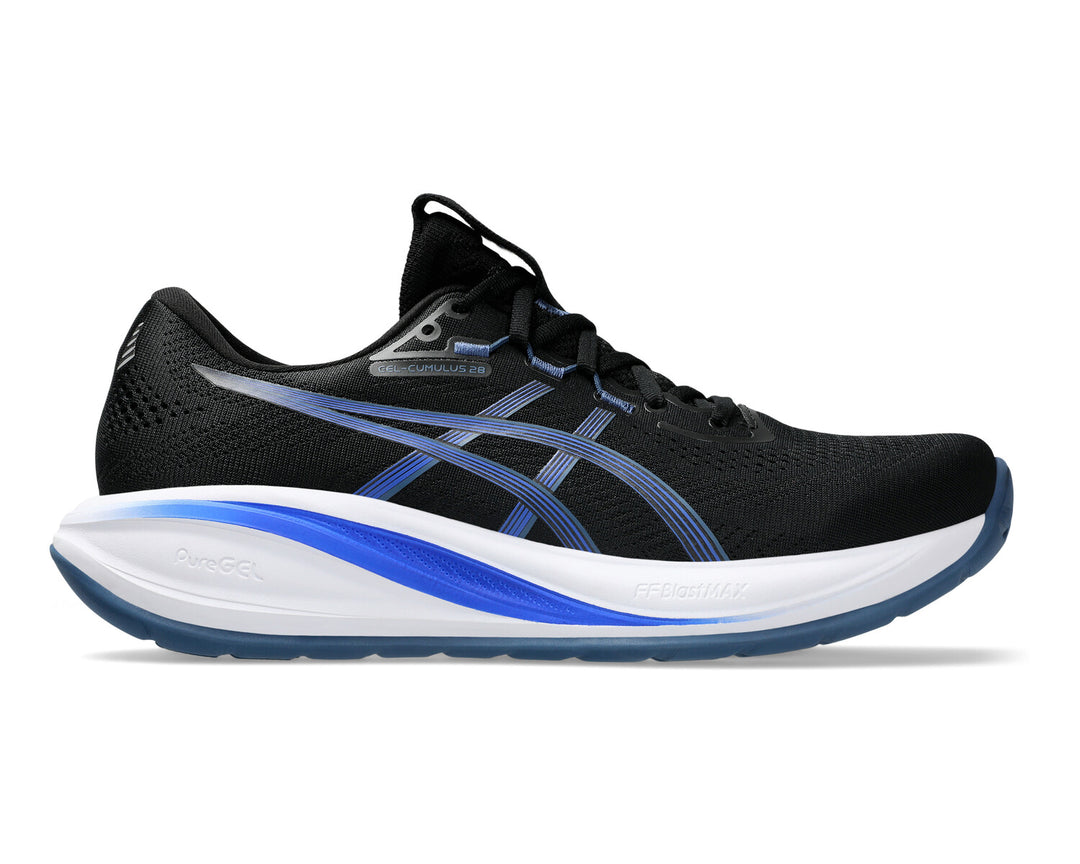 ASICS Men's GEL-CUMULUS 28 - BLACK/NEON BLUE