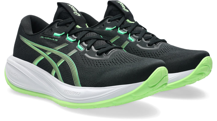 ASICS Men's GEL-CUMULUS 28 - BLACK/ILLUMINATE GREEN quarter