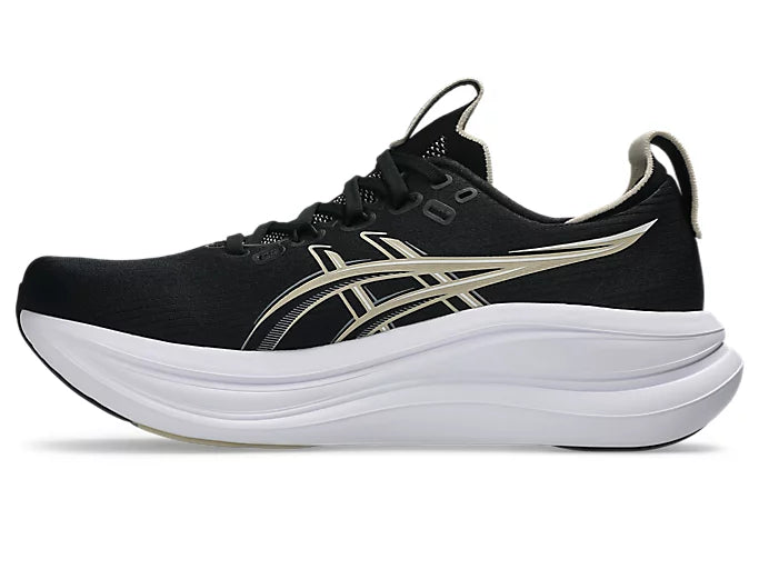 ASICS GEL-NIMBUS 28 Extra ancho para hombre - NEGRO/GRIS PLUMA