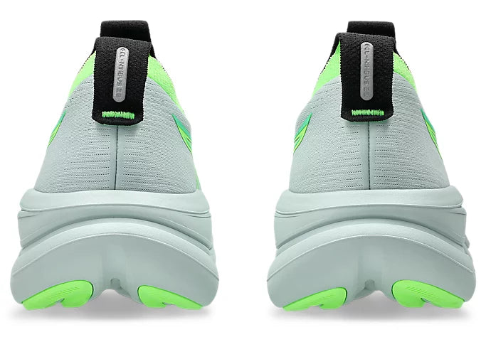 ASICS GEL-NIMBUS 28 Wide para hombre - MUSGO FRÍO/VERDE ILUMINADO