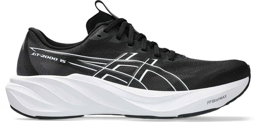 ASICS Men's GT-2000 15 Wide - BLACK/WHITE lateral