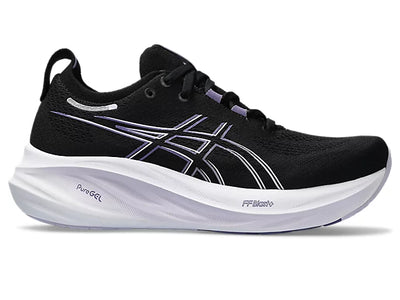 Asics Gel Nimbus 26 para mujer - Negro/Morado polvoriento (1012B601-003) 