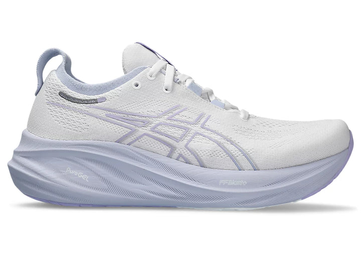 Asics Gel Nimbus 26 para mujer - Blanco/Aire fresco (1012B601-100) 