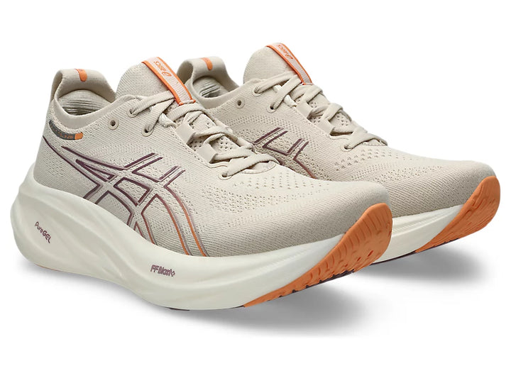 Asics Gel Nimbus 26 para mujer - Avena/Naranja descolorido (1012B601-250) 