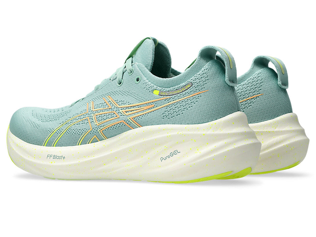 Asics Womens Gel Nimbus 26- Light Celadon/Safety Yellow (1012B601-301)