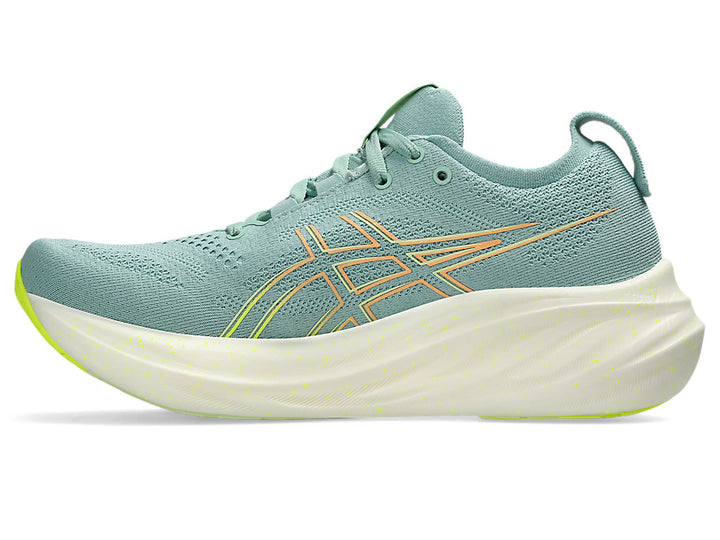 Asics Gel Nimbus 26 para mujer - Celadón claro/Amarillo de seguridad (1012B601-301) 