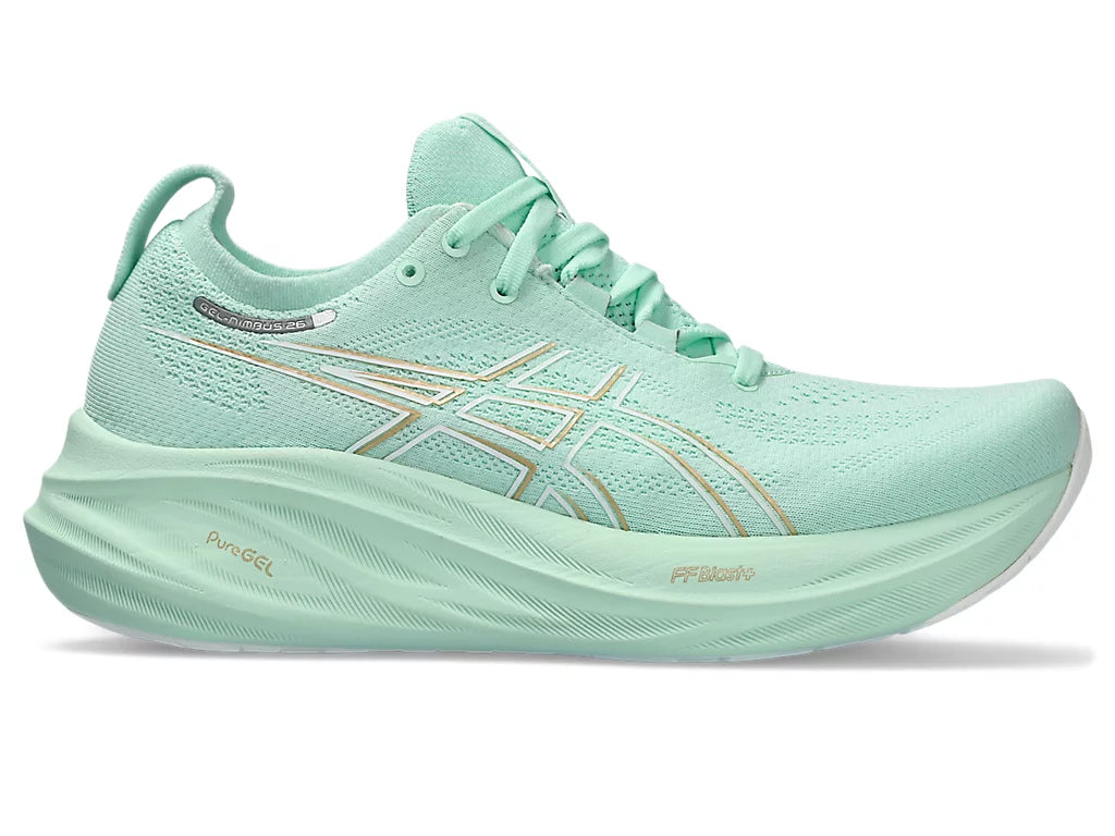 Asics Womens Gel Nimbus 26 Wide - Mint Tint/Pale Mint (1012B602