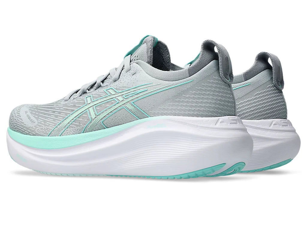 Asics Gel Nimbus 26 para mujer: azul expansión/verde aurora (1012B601-400) 