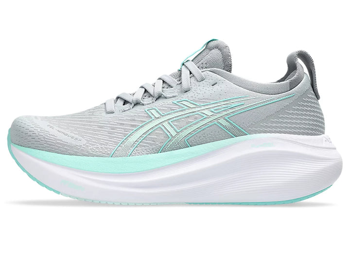 Asics Womens Gel Nimbus 27- Piedmont Grey/Illuminate Mint (1012B753-020)