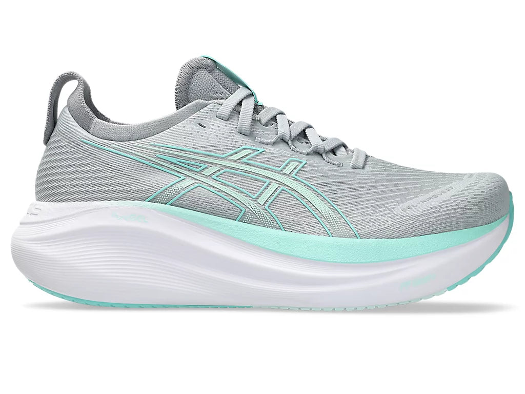 Asics Gel Nimbus 26 para mujer: azul expansión/verde aurora (1012B601-400) 