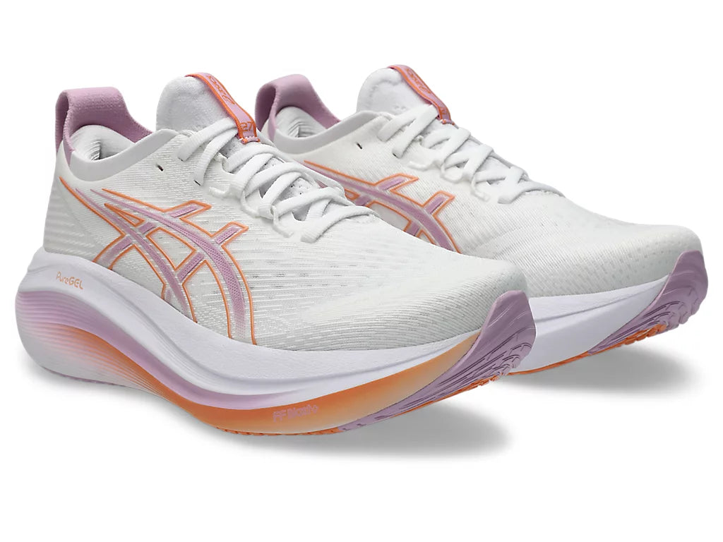 Women's ASICS Gel-Nimbus 27 - White/Light Ube