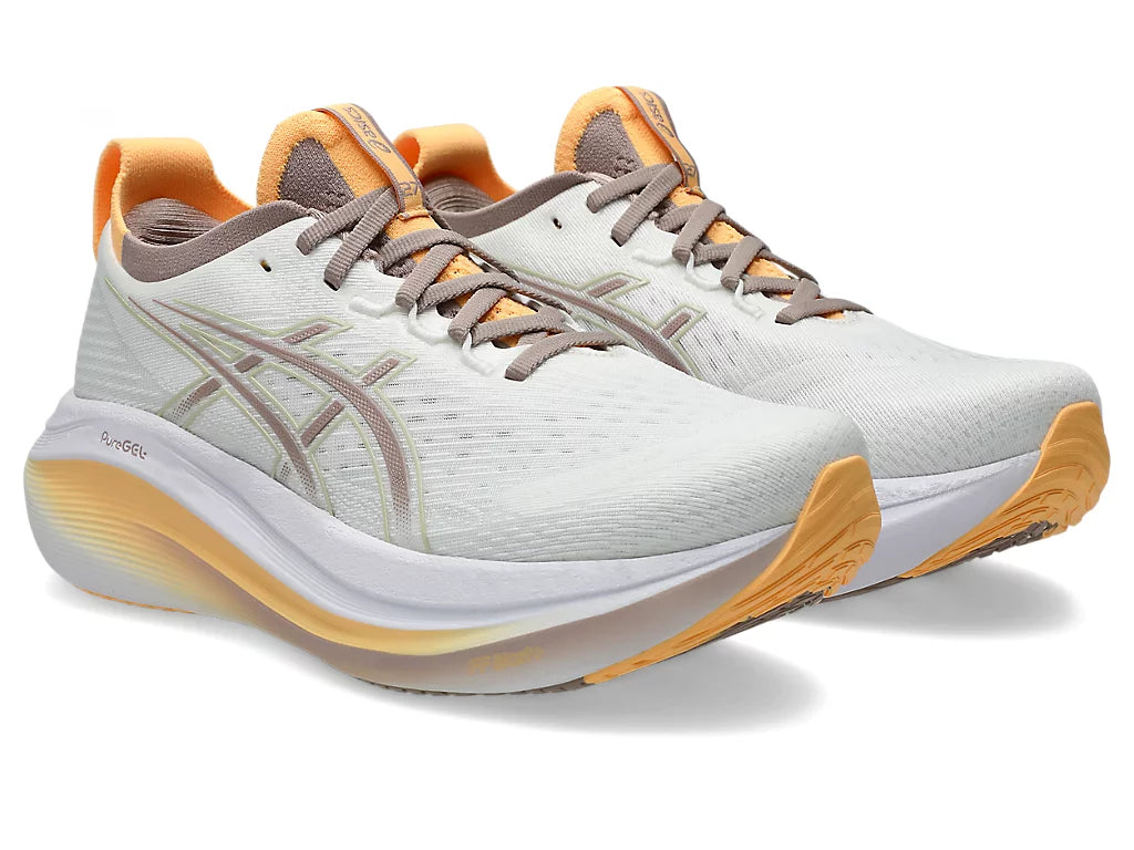 Women's ASICS Gel-Nimbus 27 - White/Fawn