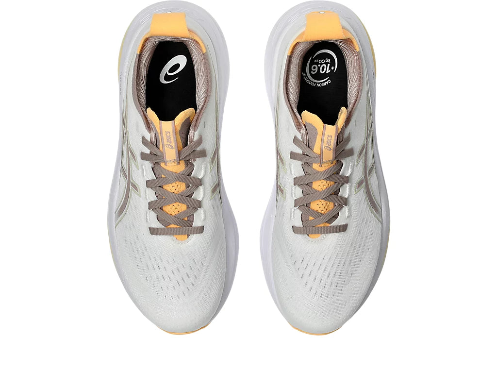 Women's ASICS Gel-Nimbus 27 - White/Fawn
