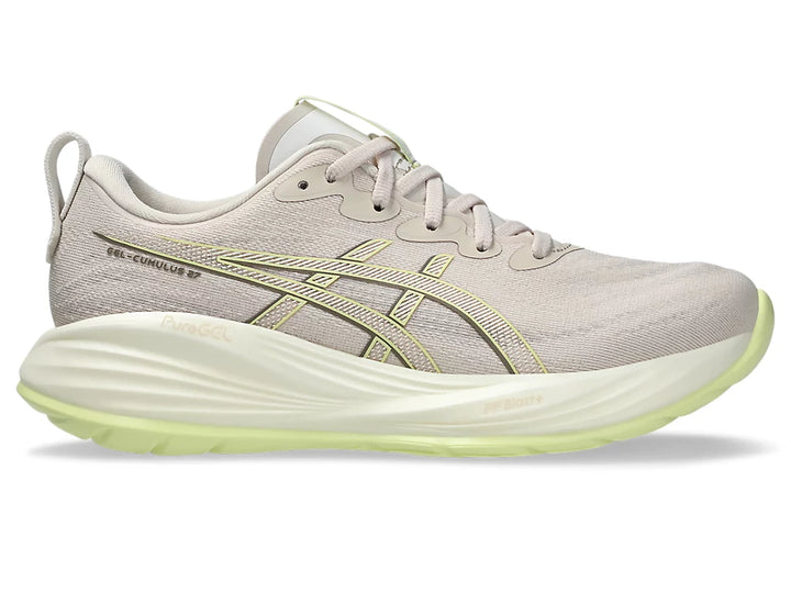 ASICS Womens Gel Cumulus 27 Wide- Mineral Beige/ Huddle Yellow (1012B773-250)