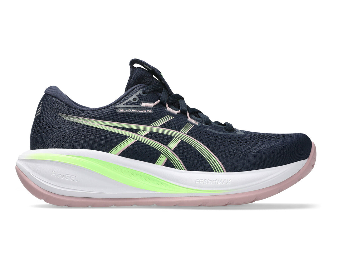 ASICS Women's GEL-CUMULUS 28 - MIDNIGHT/ILLUMINATE GREEN