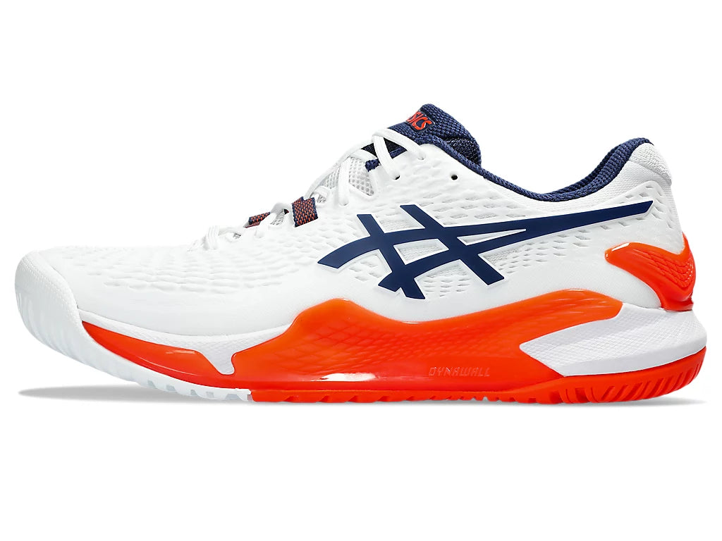 Asics Mens Gel Resolution 9 Wide-White/Blue Expanse (1041A376-102 Asics Mens Gel Resolution 9 Wide-White/Blue Expanse (1041A376-102