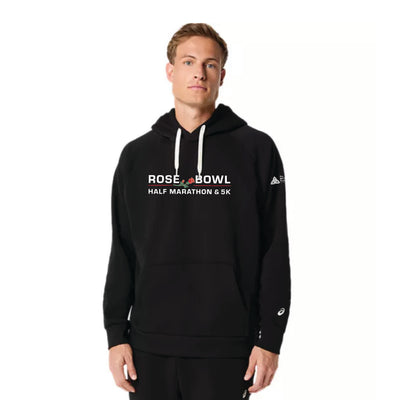 Media Maratón y 5K Rose Bowl 2026 - Sudadera con capucha unisex de forro polar ASICS, color negro (2031F470) (RB26-14)