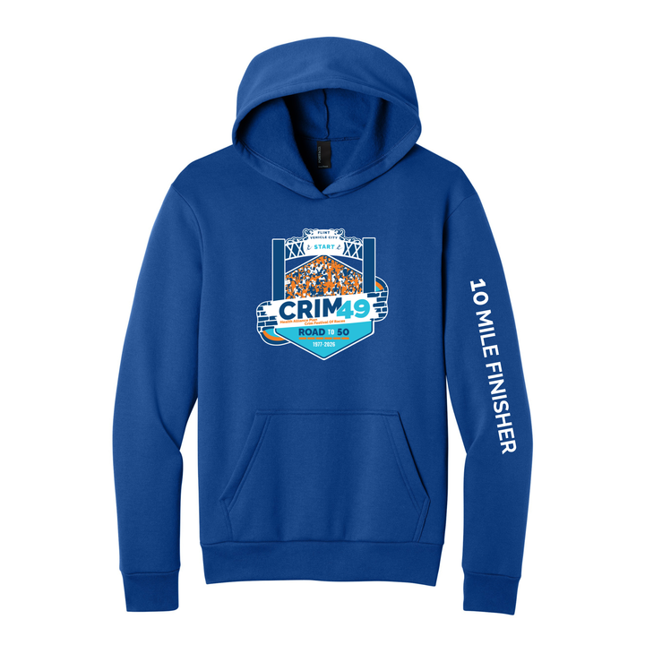 Crim 49 Finisher 2026 - Unisex Fleece Pullover Hooded Sweatshirt- True Royal (PC68H) (Left Chest (CFR-38)) (Copy)