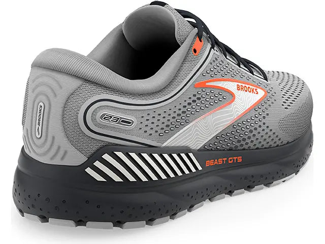 Brooks Beast GTS 23 Wide para hombre: gris/escarlata/ébano (1104012E030)