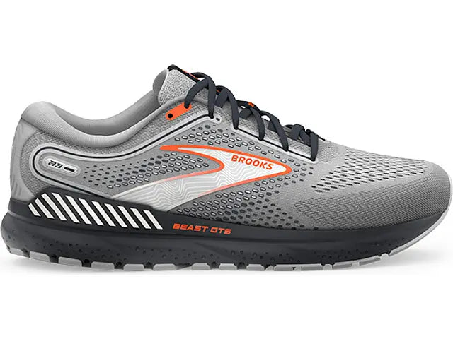 Brooks Beast GTS 23 Wide para hombre: gris/escarlata/ébano (1104012E030)