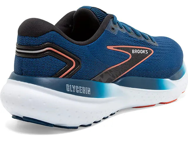 Brooks Glycerin 21 Wide para hombre: ópalo azul, negro y capuchina (1104192E474)