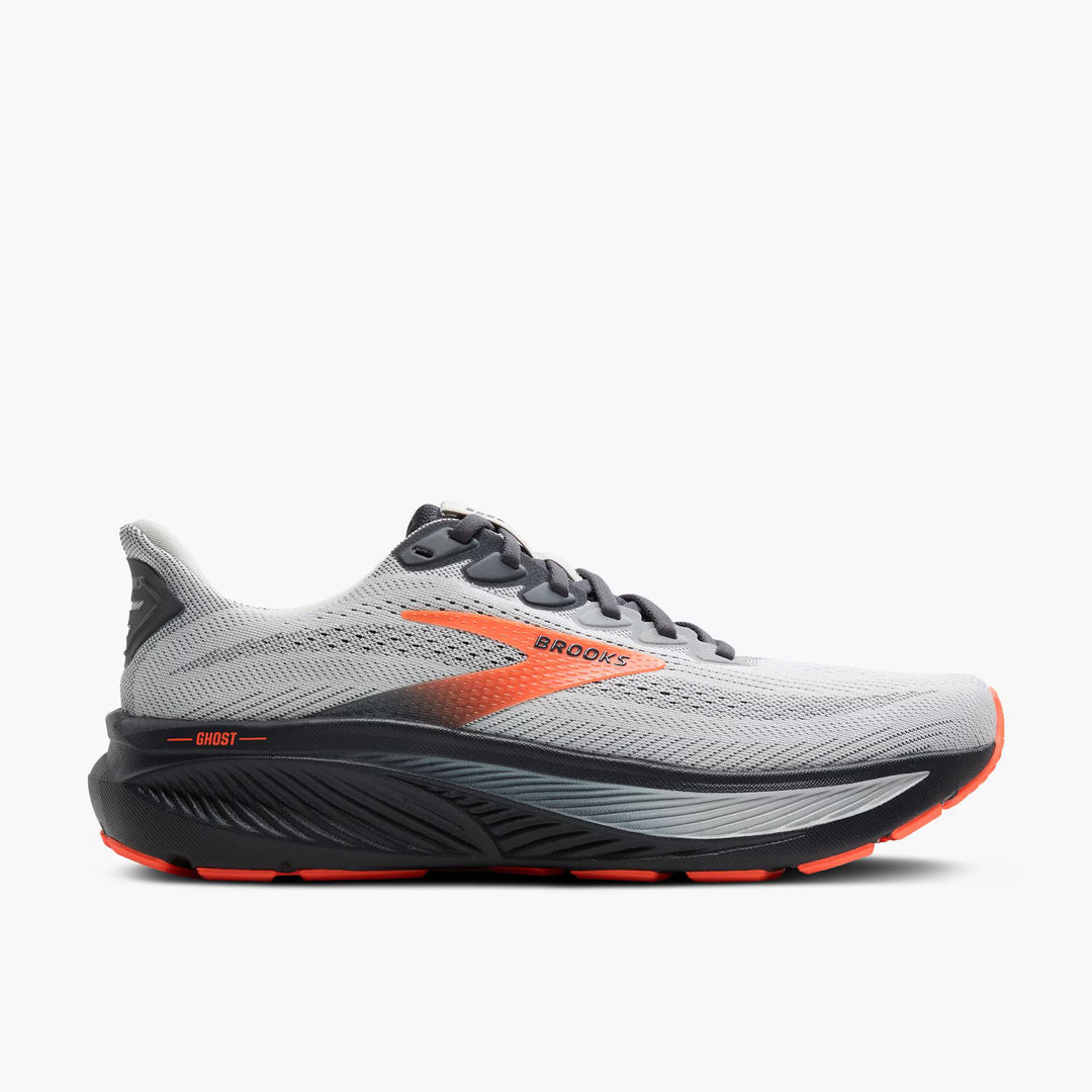 Brooks Ghost 17 (ancho) para hombre - Champiñón ostra/Naranja/Ébano