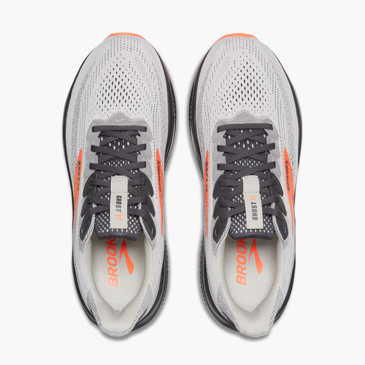 Brooks Ghost 17 (ancho) para hombre - Champiñón ostra/Naranja/Ébano