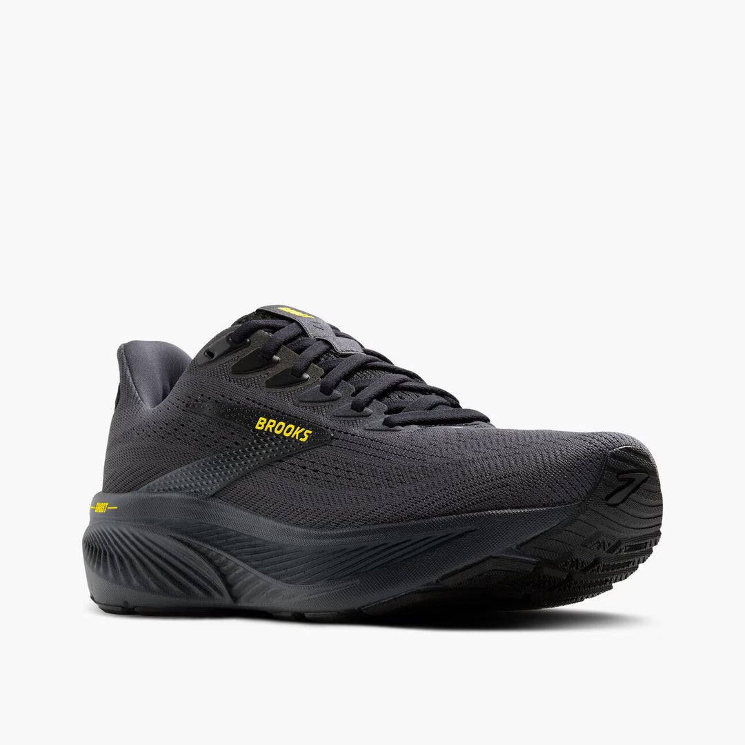 Brooks Men's Ghost 17 (Wide) - Ebony/Black/Yellow