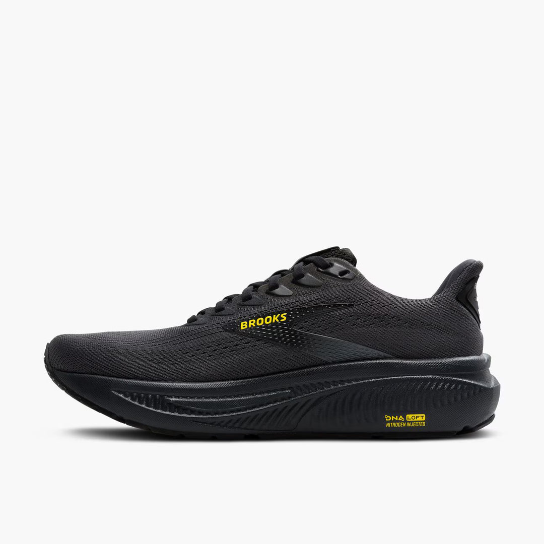 Brooks Men's Ghost 17 (Wide) - Ebony/Black/Yellow