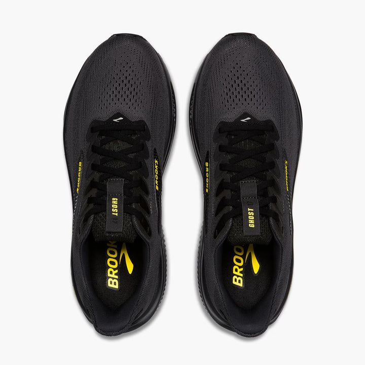Brooks Men's Ghost 17 (Wide) - Ebony/Black/Yellow