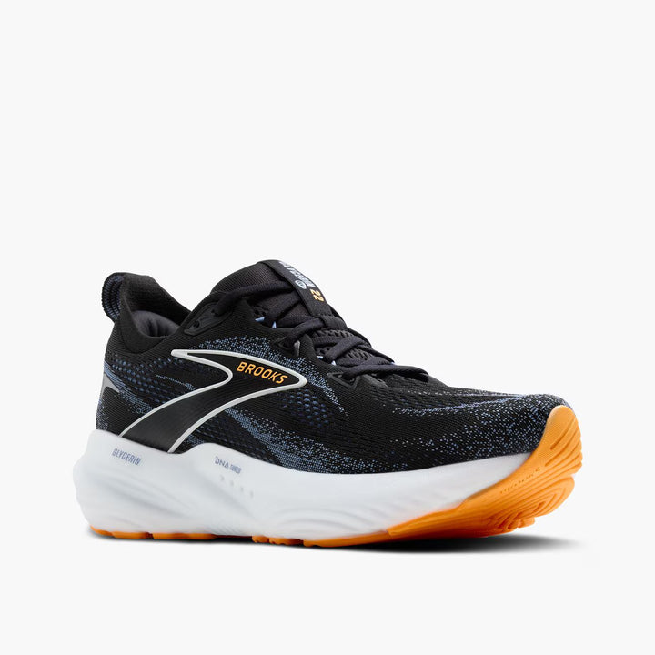 Brooks Glycerin 22 para hombre - Negro/Azul campestre/Naranja pop (1104451D013)