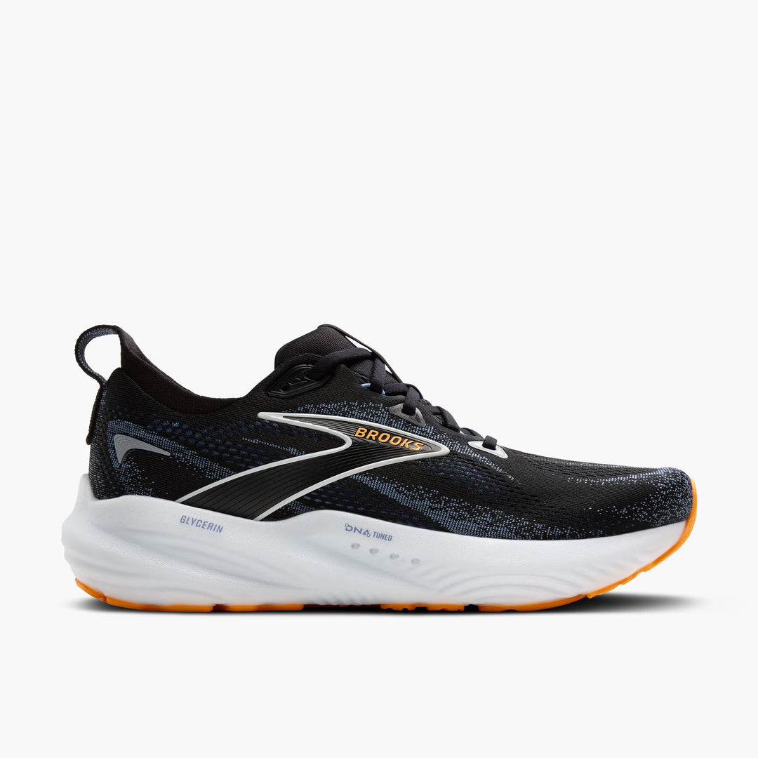 Brooks Glycerin 22 para hombre - Negro/Azul campestre/Naranja pop (1104451D013)