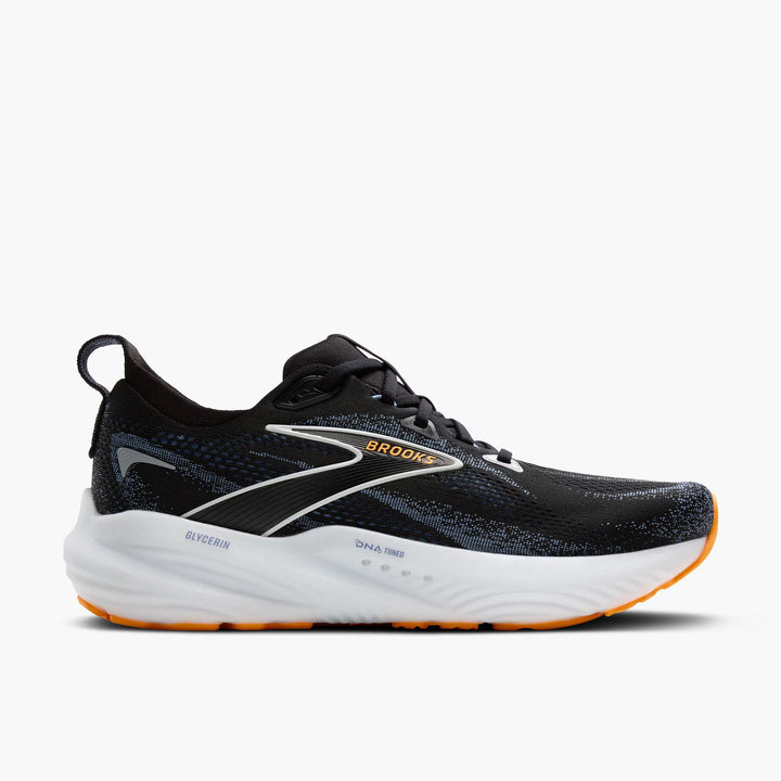 Brooks Glycerin 22 para hombre - Negro/Azul campestre/Naranja pop (1104451D013)