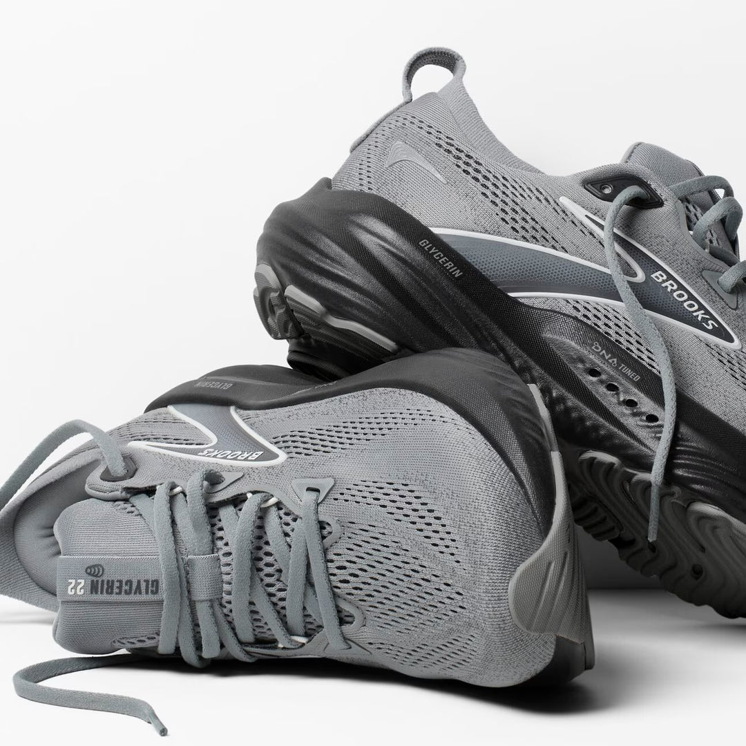 Brooks Glycerin 22 (4E Wide) para hombre - Gris imprimación/ébano/azul lavado