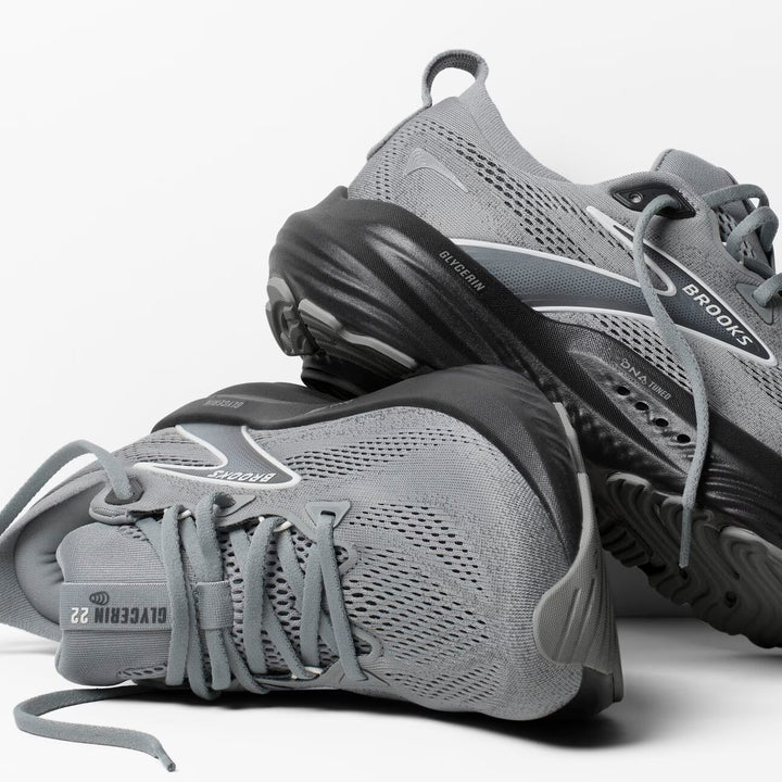Brooks Glycerin 22 (4E Wide) para hombre - Gris imprimación/ébano/azul lavado