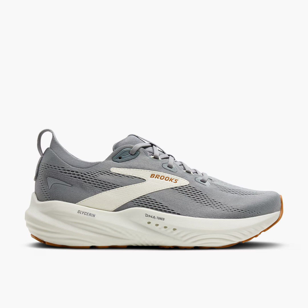 Brooks Glycerin 22 para hombre - Gris base/Gris/Miel y jengibre