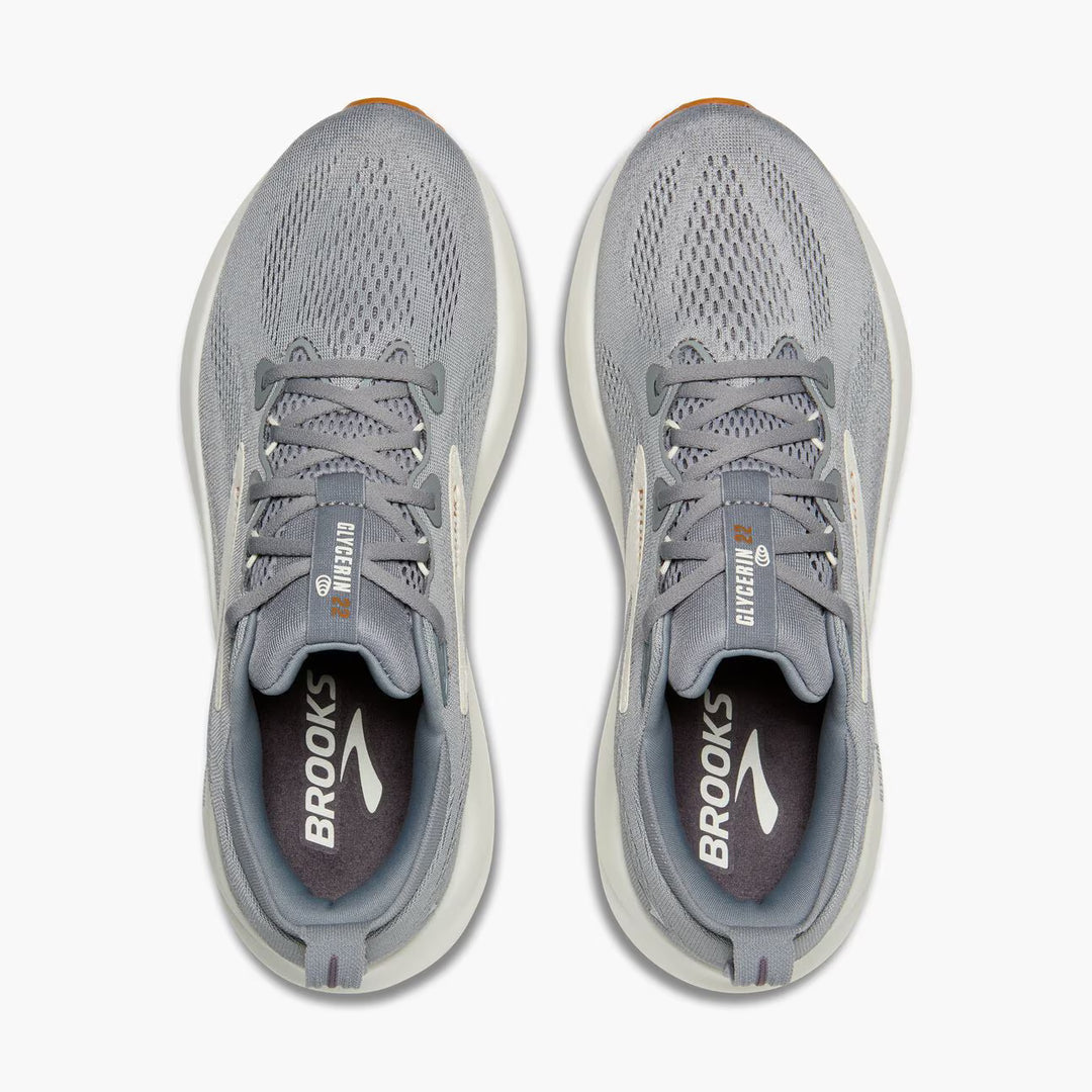 Brooks Glycerin 22 para hombre - Gris base/Gris/Miel y jengibre