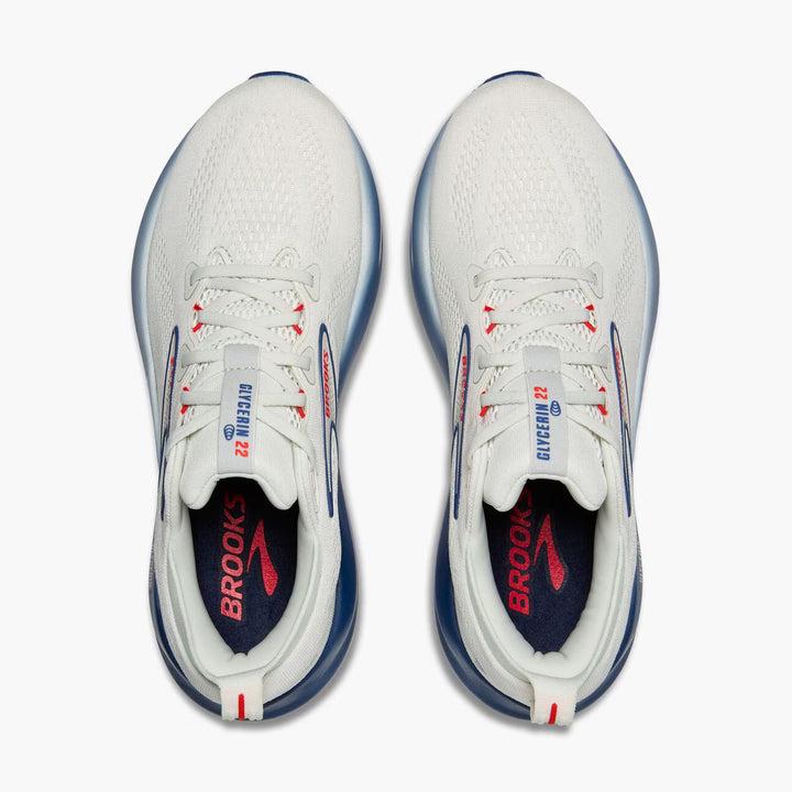 Brooks Men's Glycerin 22 - Gray/Navy Peony/Fiery Red