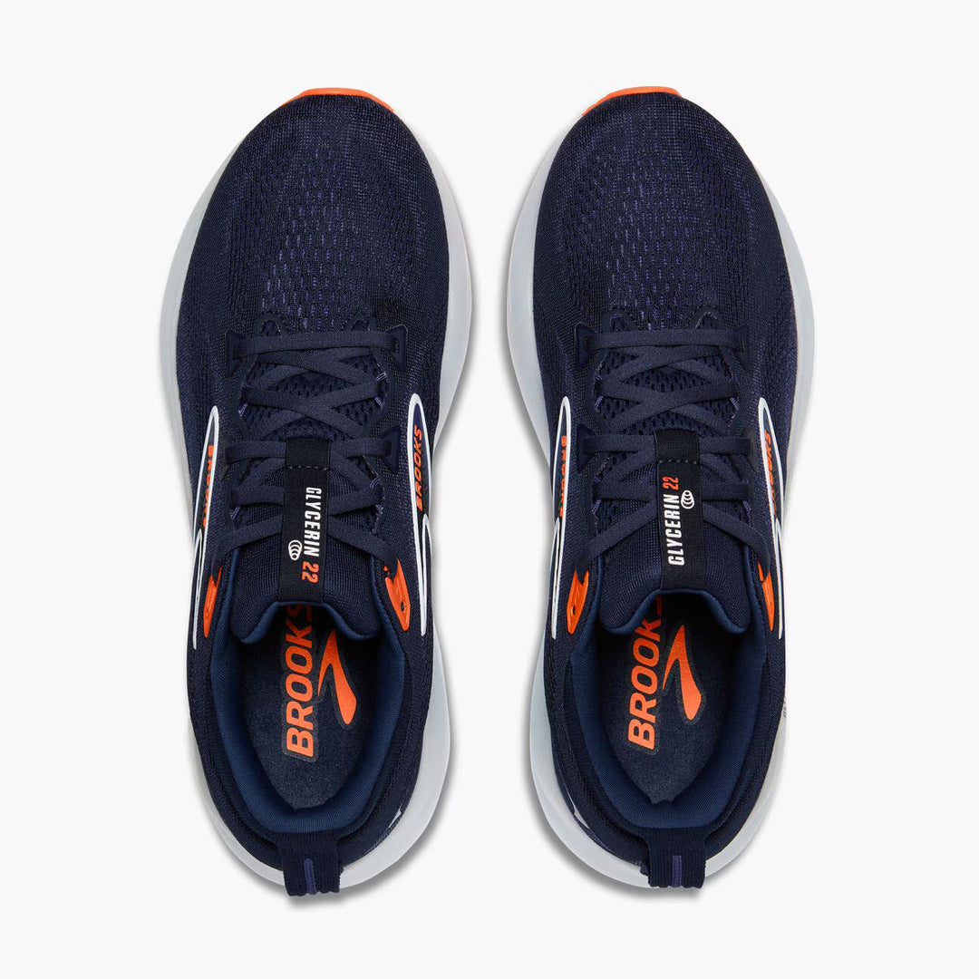 Brooks Mens Glycerin 22- Peacoat/Blue Ribbon/Orange(1104451D494)