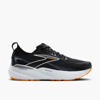 Brooks Glycerin GTS 22 para hombre - Negro/Azul campestre/Naranja pop