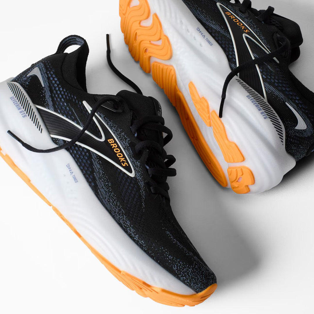 Brooks Men's Glycerin GTS 22 (Wide) - Black/Country Blue/Orange Pop