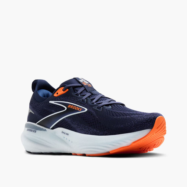 Brooks Mens Glycerin GTS 22- Peacoat/Blue Ribbon/Orange(1104461D494)