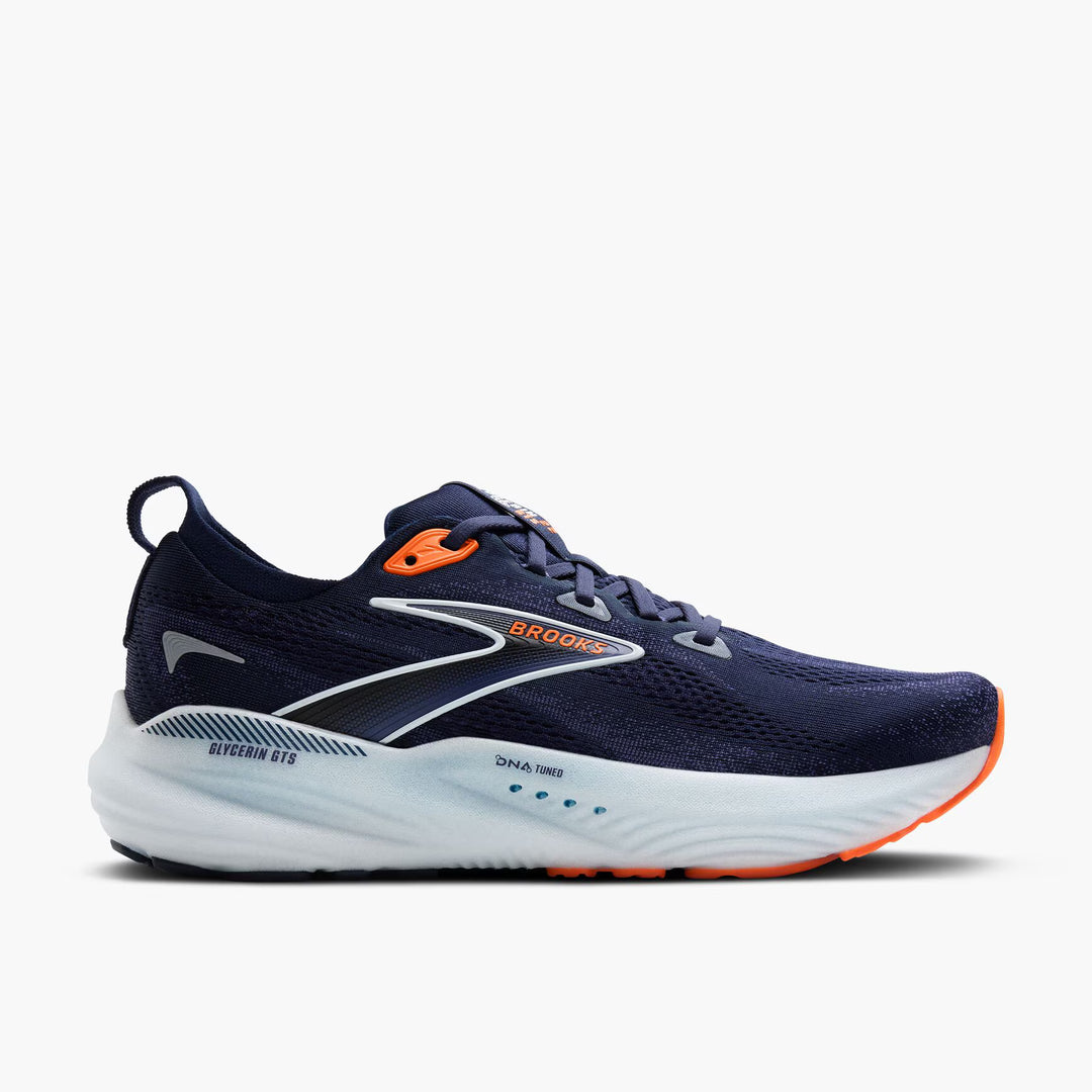 Brooks Mens Glycerin GTS 22- Peacoat/Blue Ribbon/Orange(1104461D494)