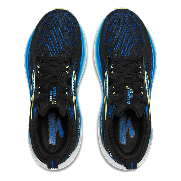 Brooks Men's Glycerin GTS 22 - Black/Cobalt/Neo Yellow