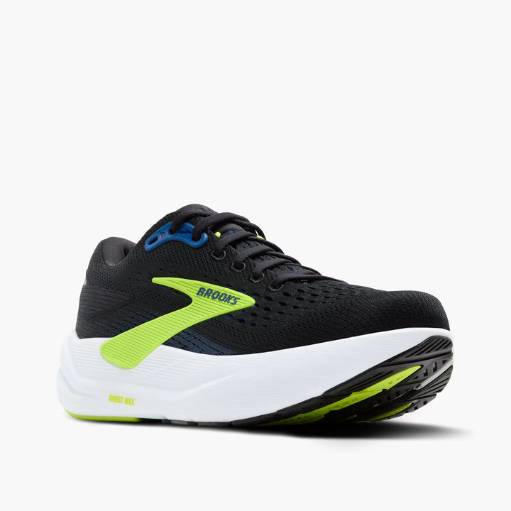 Brooks Ghost Max 3 (Ancho) para hombre - Negro/Azul marino/Lima ácido