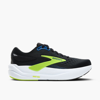 Brooks Ghost Max 3 Wide para hombre - Negro/Azul marino/Lima ácido (1104642E-078)