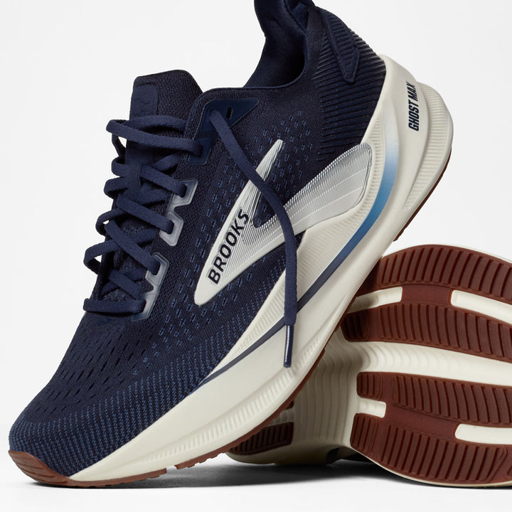 Brooks Men's Ghost Max 4 (Wide) - Navy/Navy/Biscuit