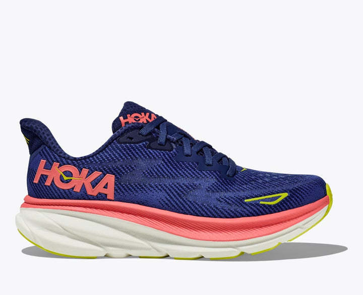 Hoka Womens Clifton 9 - Evening Sky/Coral (1127896-EVN)